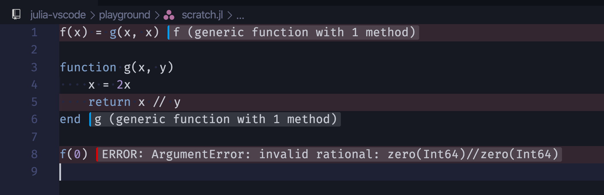 Version v0.17 · Julia in VS Code