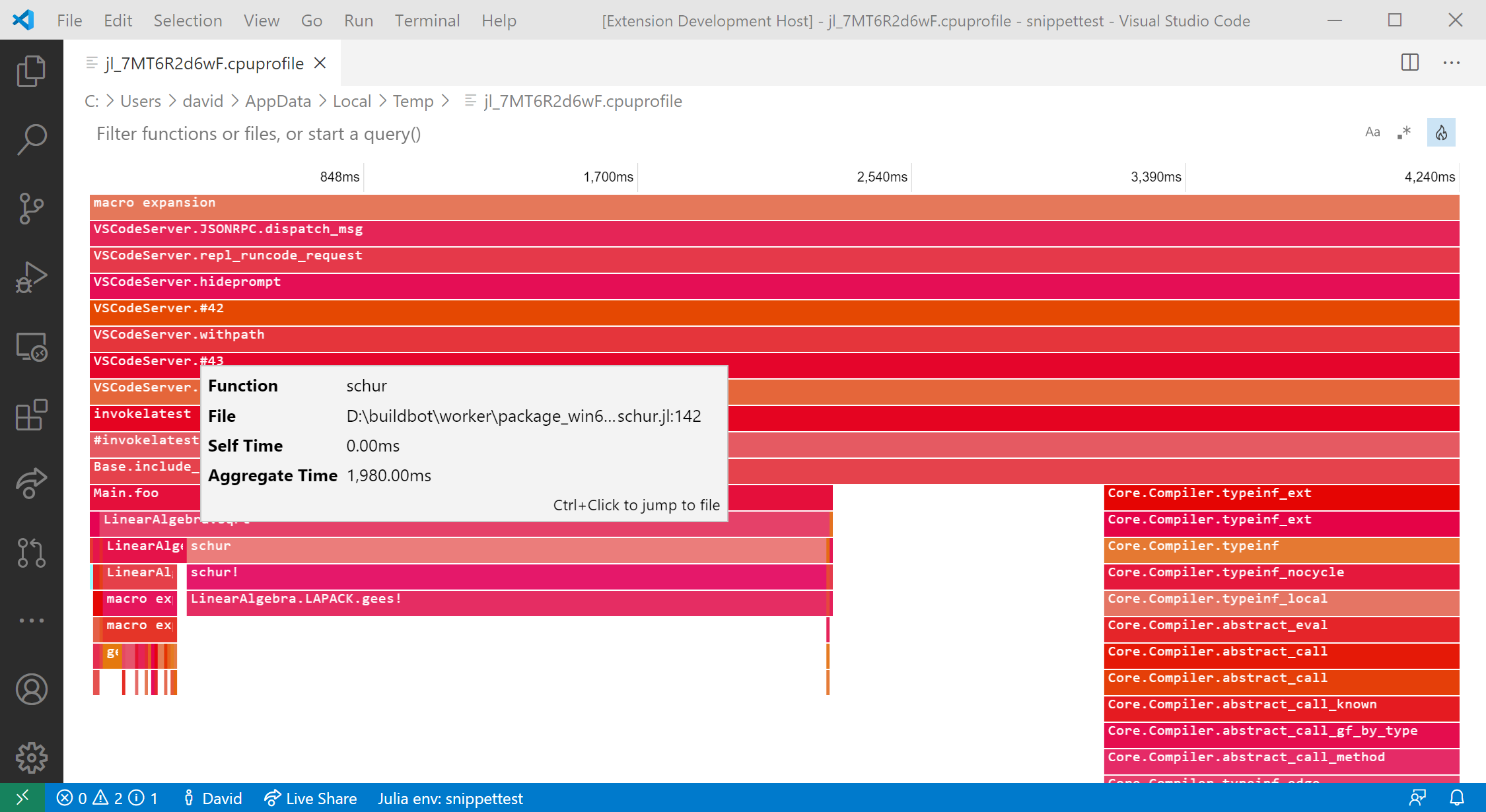 profiler flame view